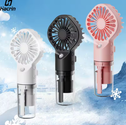 Portable Humidifier Fan Handheld Mist Fan Portable USB Mini Handheld Fan with Water Humidifier Rechargeable Mini USB Hand Fans