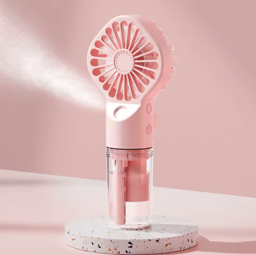 Portable Humidifier Fan Handheld Mist Fan Portable USB Mini Handheld Fan with Water Humidifier Rechargeable Mini USB Hand Fans